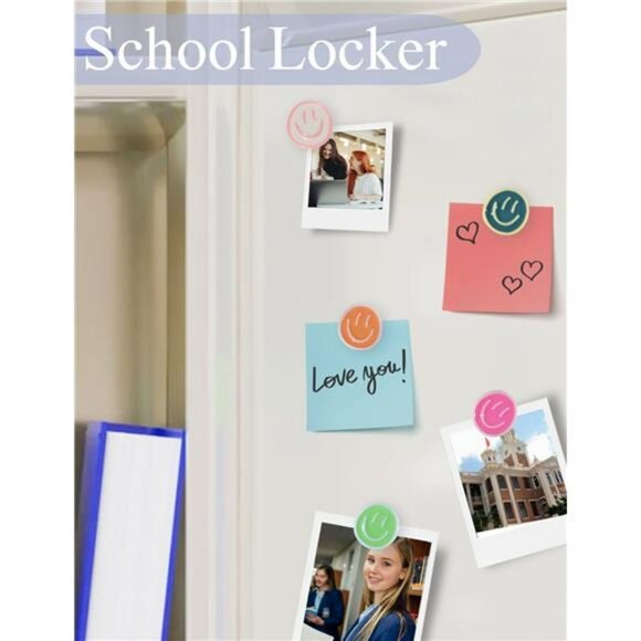 12 piece colorful fridge magnets cute smile face refrigerator locker whiteboard - Picture 5 of 7